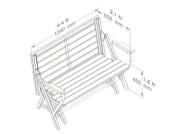 2 in 1 Foldable Bench - Image 4