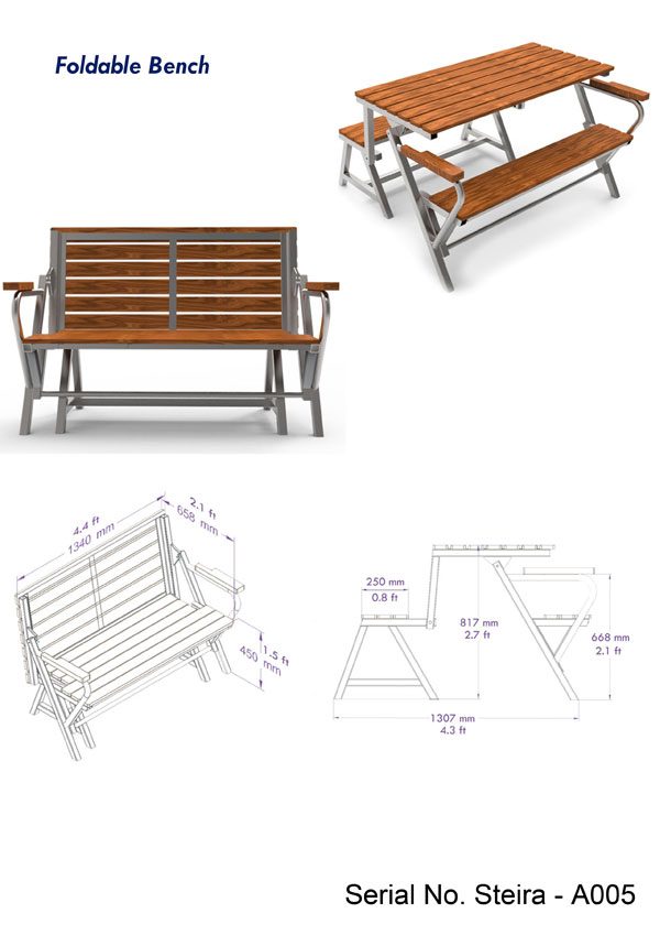 2 in 1 Foldable Bench - Image 8